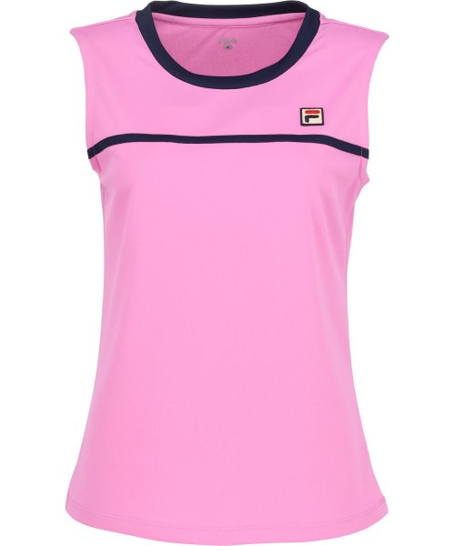 FILA（ZETT Ladies）(フィラ（ゼット　レディース）)/【テニス】無地 バックホールメッシュ　ノースリーブシャツ レディース/ピンク
