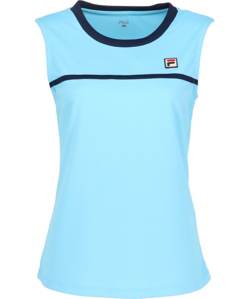 FILA（ZETT Ladies）(フィラ（ゼット　レディース）)/【テニス】無地 バックホールメッシュ　ノースリーブシャツ レディース/ブルー