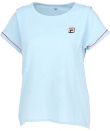 FILA（ZETT Ladies）(フィラ（ゼット　レディース）)/【テニス】サッカーストライプ ラウンドネックシャツ　レディース/アクアブルー