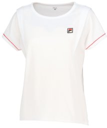 FILA（ZETT Ladies）(フィラ（ゼット　レディース）)/【テニス】サッカーストライプ ラウンドネックシャツ　レディース/ホワイト