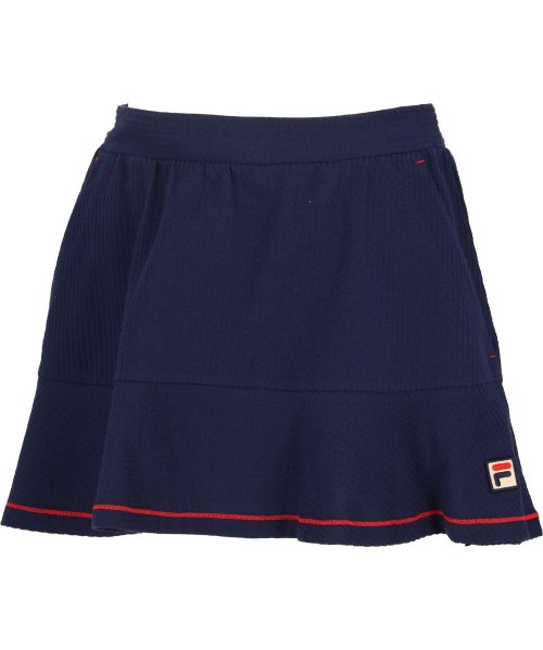 FILA（ZETT Ladies）(フィラ（ゼット　レディース）)/【テニス】サッカーストライプ 裾フレア スコート レディース/ネイビー