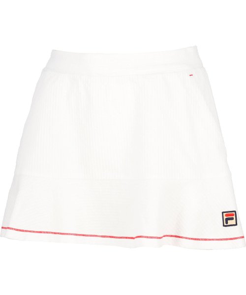 FILA（ZETT Ladies）(フィラ（ゼット　レディース）)/【テニス】サッカーストライプ 裾フレア スコート レディース/ホワイト