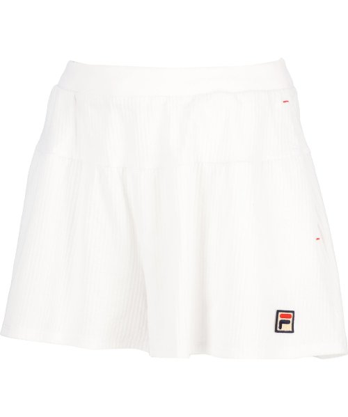 FILA（ZETT Ladies）(フィラ（ゼット　レディース）)/【テニス】サッカーストライプ キュロットパンツ レディース/ホワイト