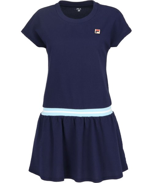 FILA（ZETT Ladies）(フィラ（ゼット　レディース）)/【テニス】サッカーストライプ ラウンドネックワンピース レディース/ネイビー