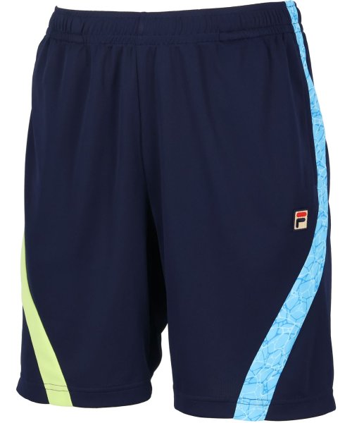 FILA（ZETT Mens）(フィラ（ゼット　メンズ）)/【テニス】波間プリント バックホールメッシュ ハーフパンツ メンズ/ライトグリーン