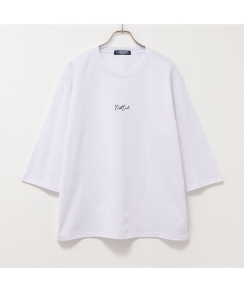 MAC HOUSE(men)(マックハウス（メンズ）)/T－GRAPHICS ティーグラフィックス ワンポイント七分袖Tシャツ 432327MH/ホワイト