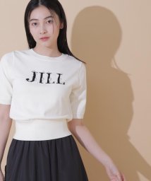 JILL by JILL STUART(ジル バイ ジル スチュアート)/半袖ロゴジャガードビジューニット/エクリュ1