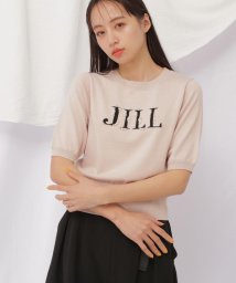 JILL by JILL STUART(ジル バイ ジル スチュアート)/半袖ロゴジャガードビジューニット/ピンク