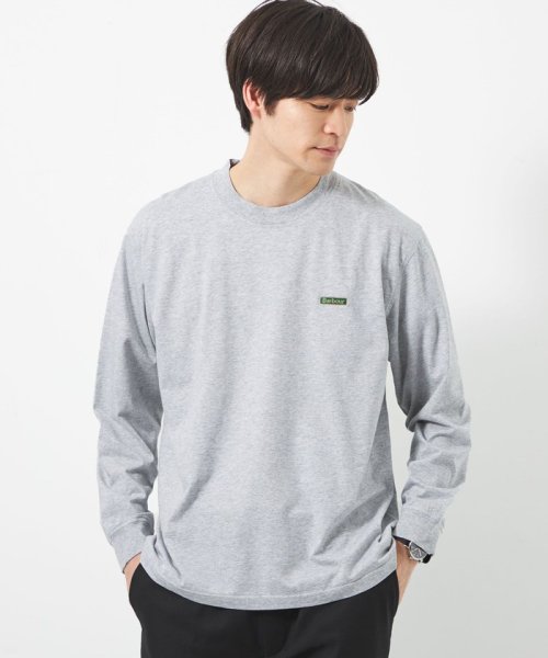 green label relaxing(グリーンレーベルリラクシング)/【別注】＜Barbour＞GLR ピンズ EMB 長袖 Tシャツ ロンT/LTGRAY