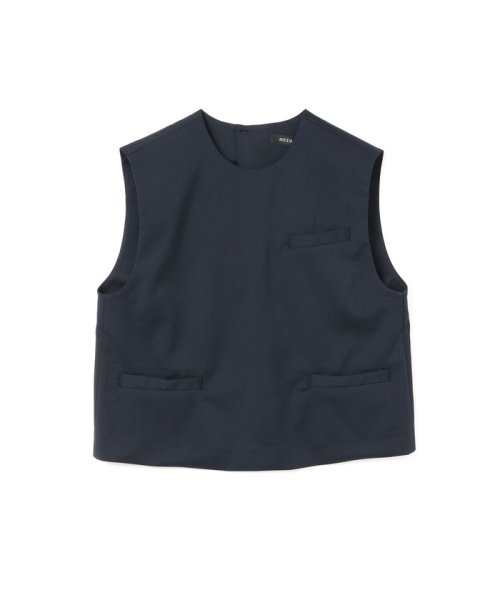 mizuiro ind ポケット付きクルーネックベスト 