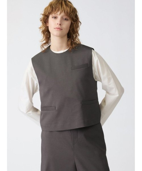 mizuiro ind ポケット付きクルーネックベスト 