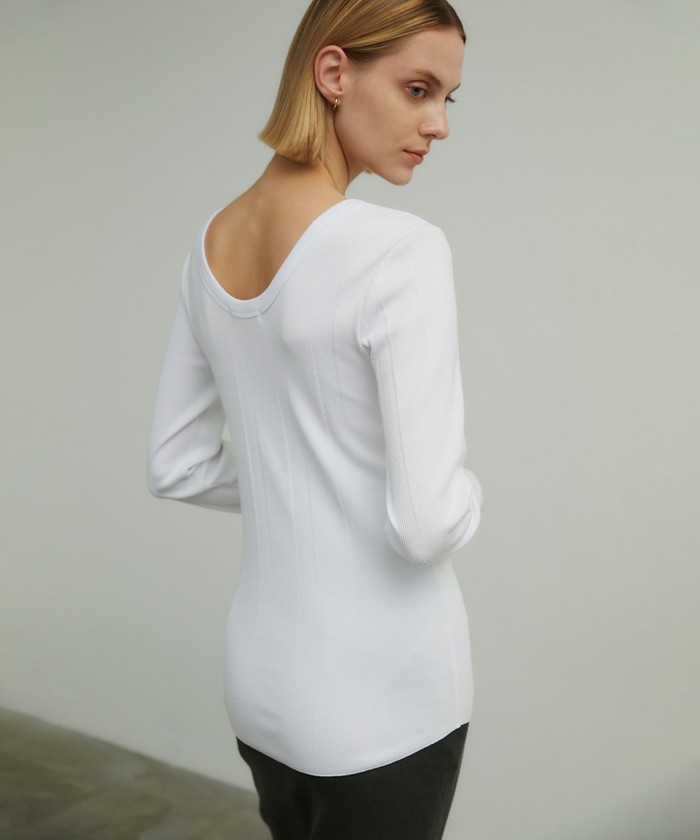 BEIGE CYRILLE / リブトップス WHITE 4 BEIGE CYRILLE / リブトップス WHITE 4