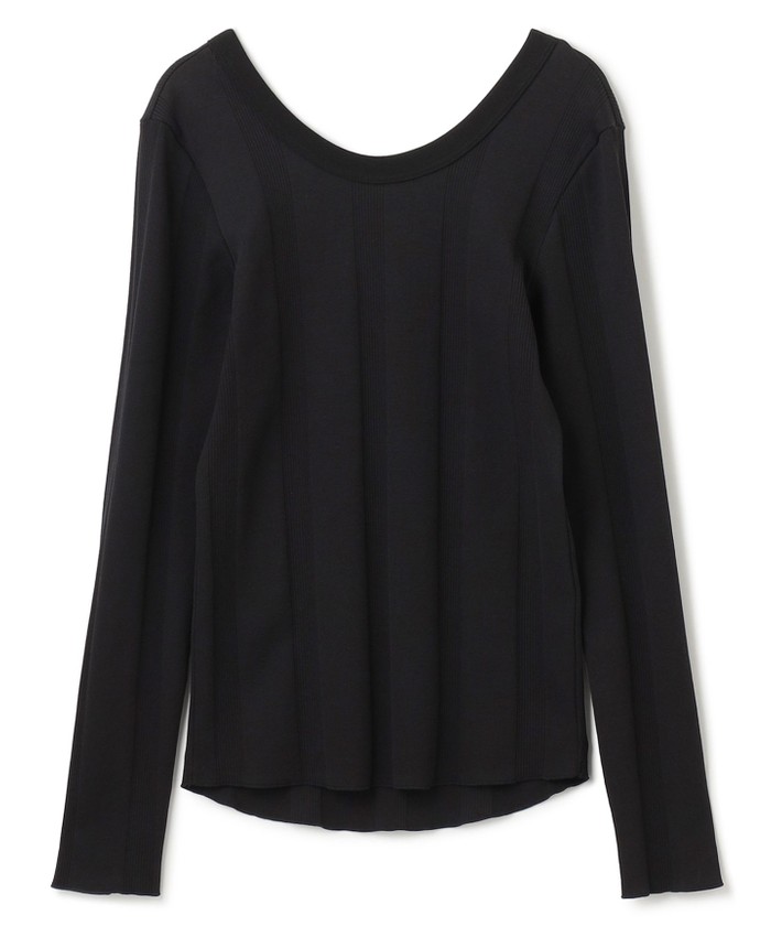 BEIGE CYRILLE / リブトップス BLACK 2