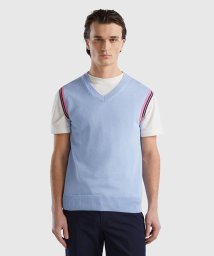 BENETTON (mens)/コットン100％袖配色ラインVネックニットベスト/505895353