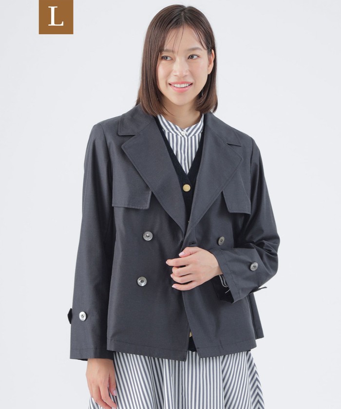 Z　パパス　ショート丈ライトコート　綿　ネイビー Lサイズ 男女兼用 ブルー系｜コート｜TRANS WORK(Lサイズ)(トランスワーク(Lサイズ