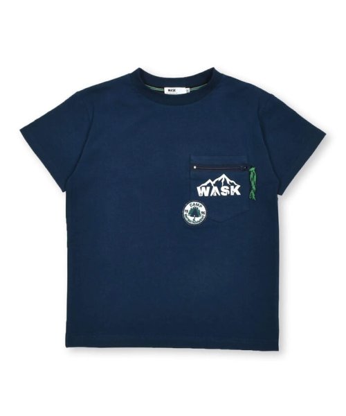 WASK(ワスク)/【速乾】キャンプワッペンアウトドア天竺Tシャツ(100~160cm)/ネイビー