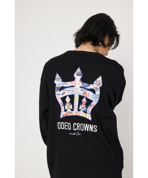 RODEO CROWNS WIDE BOWL(ロデオクラウンズワイドボウル)/メンズ CROWN OG パッチニットトップス/BLK