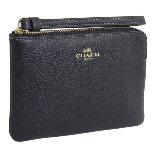 COACH(コーチ)/COACH コーチ CORNER ZIP WRISTLET コーナージップ リストレット ポーチ 小物入れ レザー/ブラック