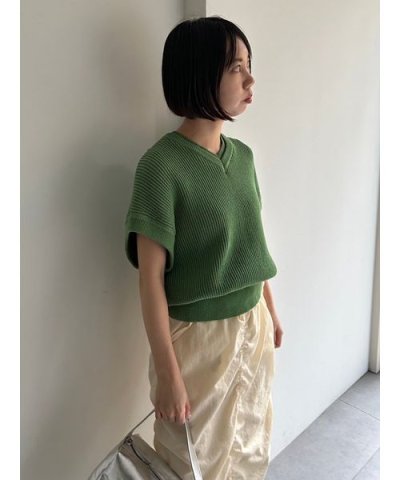 【emmi atelier】ダブルカラーニットベスト