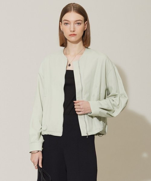 【接触冷感・UVカット・撥水・洗える】 ナイロンタスランツイル ブルゾン 