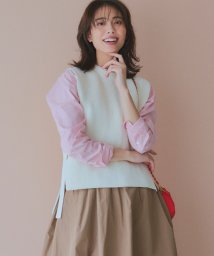 NIJYUSANKU（SMALL SIZE）(23区（小さいサイズ）)/【洗える】コットンポリエステルリリヤーン ニットベスト/ホワイト系