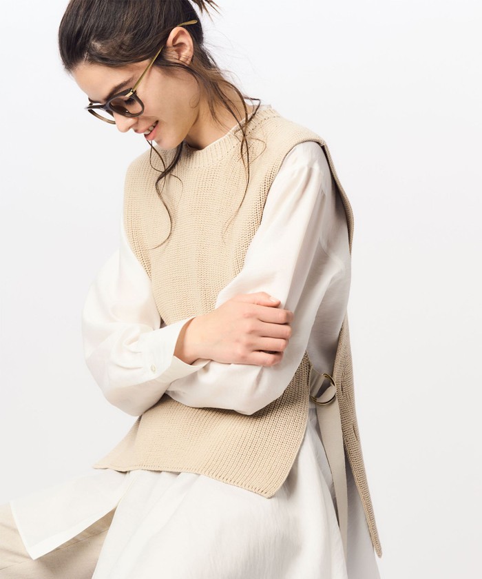PARIS　ベージュベスト Lサイズ AMI PARIS】送料・関税込☆オーバーサイズニットベスト (AMI