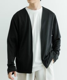 ITEMS URBANRESEARCH(アイテムズアーバンリサーチ（メンズ）)/カットソーカーディガン+半袖Tシャツ 2セット/BLK