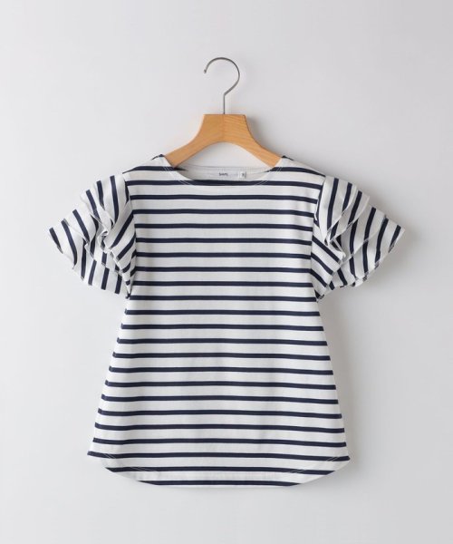 SHIPS KIDS(シップスキッズ)/SHIPS KIDS:80～90cm / オーガニック コットン フリル スリーブ TEE/ブルー