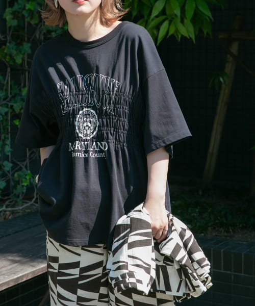 KBF(ケービーエフ)/シャーリングBIGTEE/BLACK