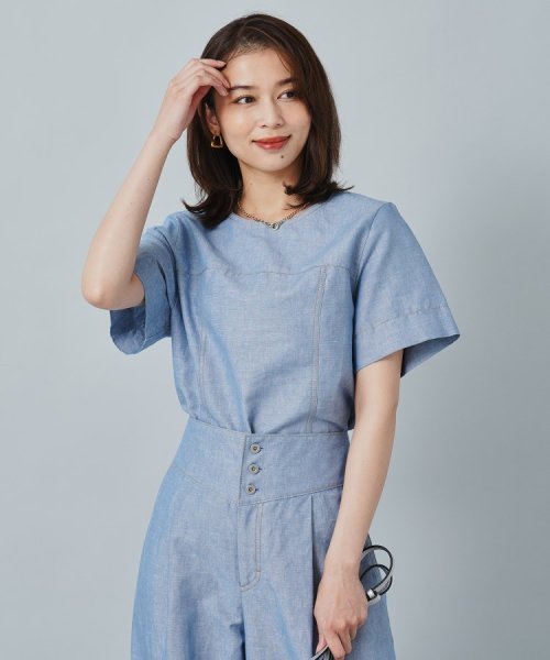 【セットアップ可能】ヘンプシャンブレー Tブラウス 人気・おすすめ｜使いやすい・旅行におすすめ 品質保証 全国発送 日本国内発送・最短翌日お届け