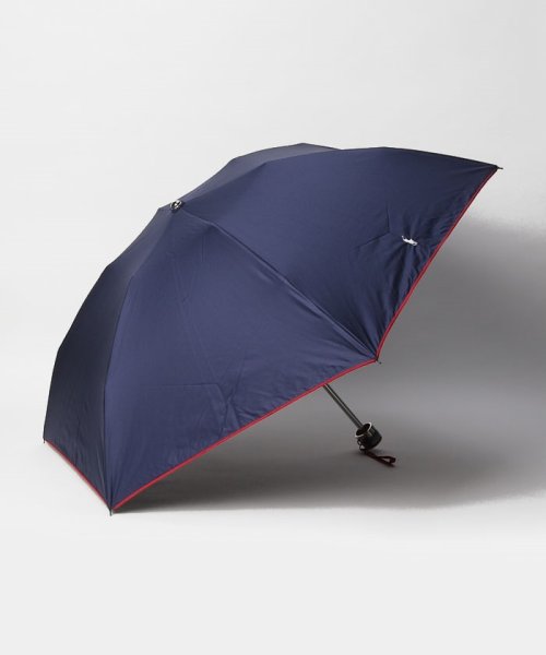 POLO RALPH LAUREN(umbrella)(ポロラルフローレン（傘）)/晴雨兼用折りたたみ日傘　ワンポイントオーバーロック/ディープブルー
