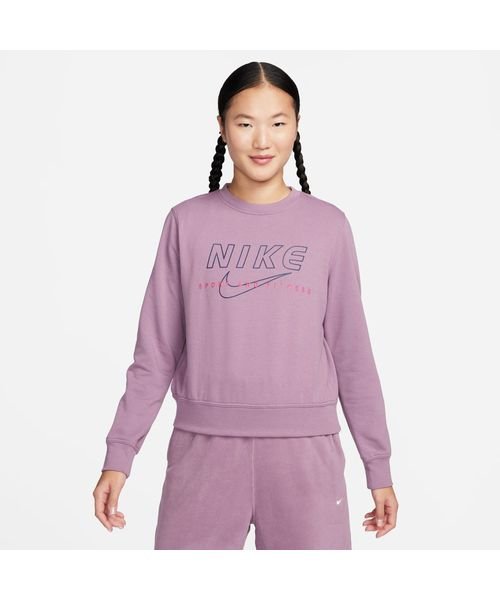 NIKE(NIKE)/ナイキ ウィメンズ ワン DF グラフィック L/S クルー/バイオレットダスト/（ファイアベリー）