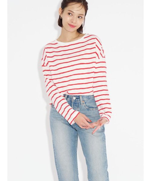 Levi's(リーバイス)/ロングスリーブTシャツ レッドストライプ MARGOT/REDS