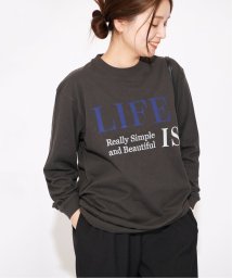 JOURNAL STANDARD(ジャーナルスタンダード)/《追加3》LIFEロゴロングTシャツ/ブラックA