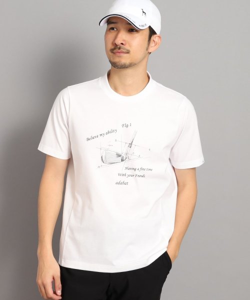 adabat(アダバット)/ギア ロゴデザイン 半袖Tシャツ/ホワイト（001）