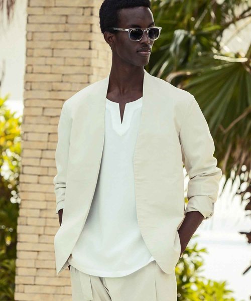 1PIU1UGUALE3 RELAX(ウノピゥウノウグァーレトレ リラックス)ノーカラージャケット 1PIU1UGUALE3