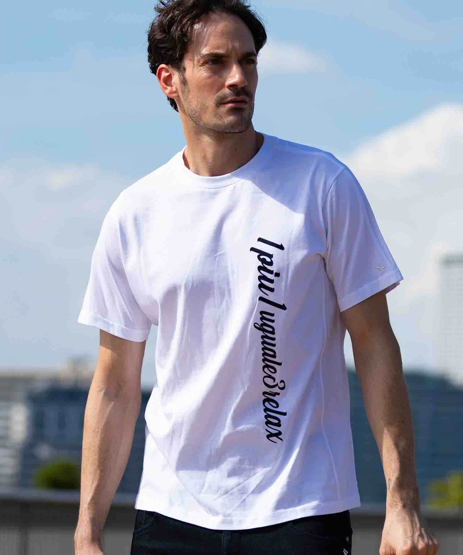【1PIU1UGUALE3 RELAX】縦ロゴ 半袖 コンプレッション インナー 1PIU1UGUALE3 RELAX - ラインストーンロゴ半袖Tシャツ / ust