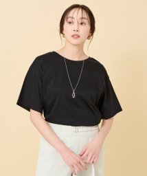 UNTITLED(アンタイトル)/【接触冷感／抗菌防臭／洗える】アイスクリアコットン 5分袖Tシャツ/ブラック（019）