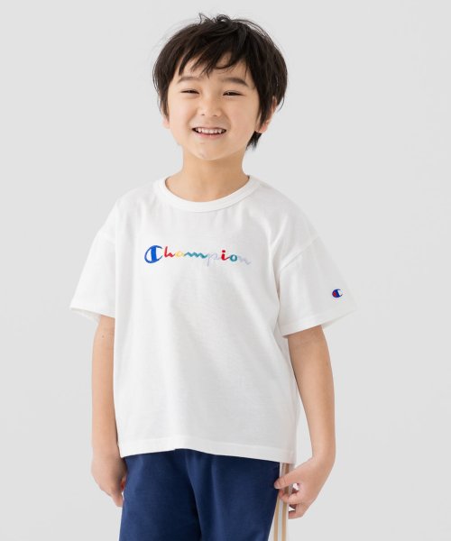 CHAMPION(チャンピオン)/〈チャンピオン〉カラフルロゴ半袖Tシャツ/ホワイト