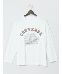 GRAND-BACK(グランバック)/【大きいサイズ】コンバース/CONVERSE ロゴ&シューズプリント クルーネック長袖Ｔシャツ メンズ Tシャツ カットソー カジュアル インナー ビジネス ギ/ホワイト