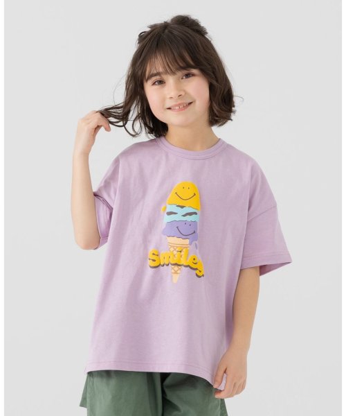 chil2(チルツー)/〈スマイリーフェイス〉半袖Tシャツ/ラベンダー