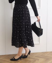 Couture Brooch(クチュールブローチ)/花柄プリーツスカート/ブラック（119）