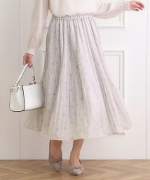 Couture Brooch(クチュールブローチ)/花柄プリーツスカート/グレージュ（150）