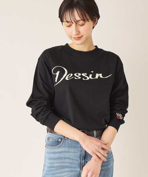 Dessin(デッサン)/【洗える】デッサンロゴ ロングスリーブTシャツ/ブラック（019）