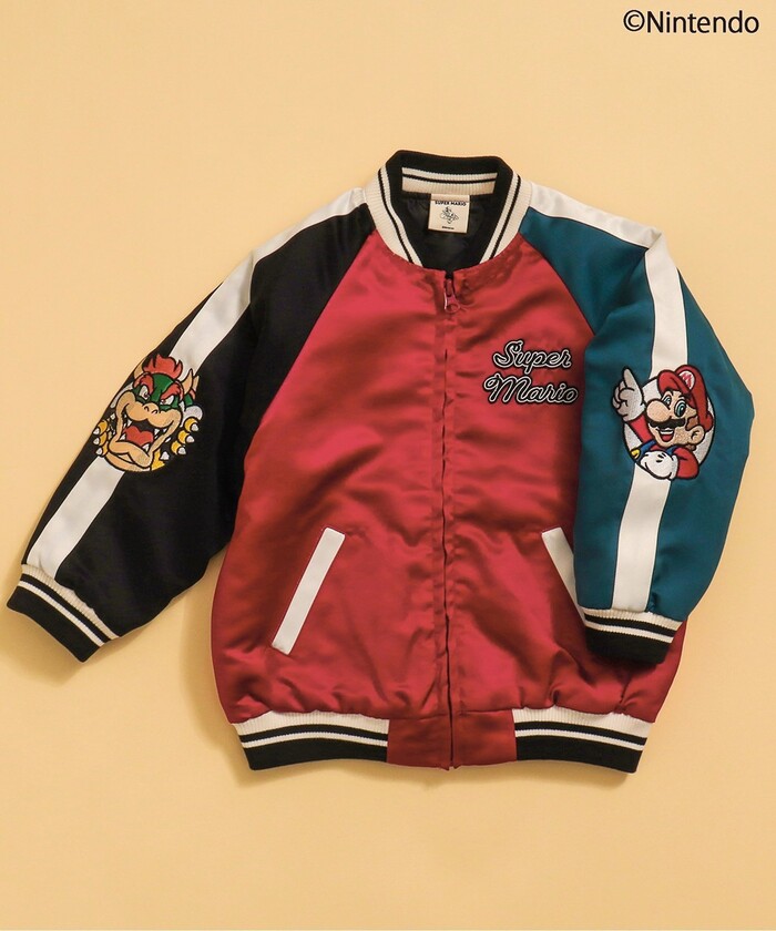 BREEZEブリーズスーパーマリオスカジャンブラックエフオーキッズ