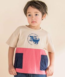 Noeil aime BeBe/恐竜プリントポケット付き配色Tシャツ(80~130cm)/505950666