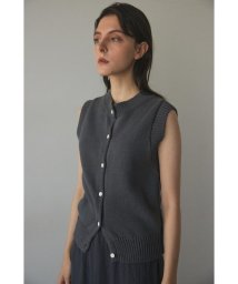 BLACK BY MOUSSY(ブラックバイマウジー)/front button vest/CGRY