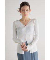 rienda(リエンダ)/シアーストライプKnitTOP/WHT