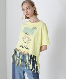 AVIREX(AVIREX)/《直営店限定》FRINGE FLAMINGO T－SHIRT/フリンジ フラミンゴTシャツ/イエロー