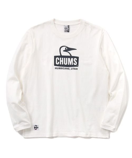 CHUMS(チャムス)/BOOBY FACE BRUSHED L/S T－SHIRT (ブービーフェイス ブラッシュドL)/WHITE×BLACK